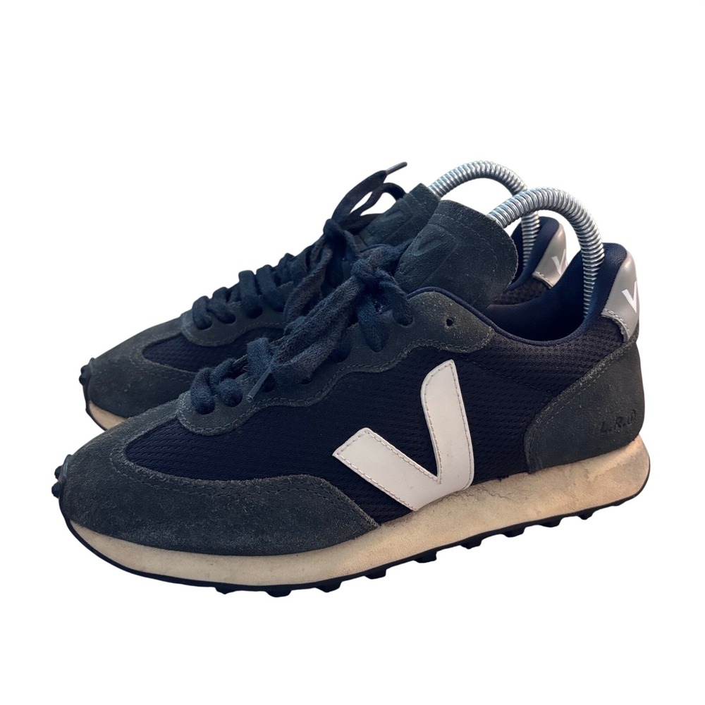 Veja Rio Branco Sneakers‎ Black White Suede Mesh Trainers Womens US 6 EUR 37